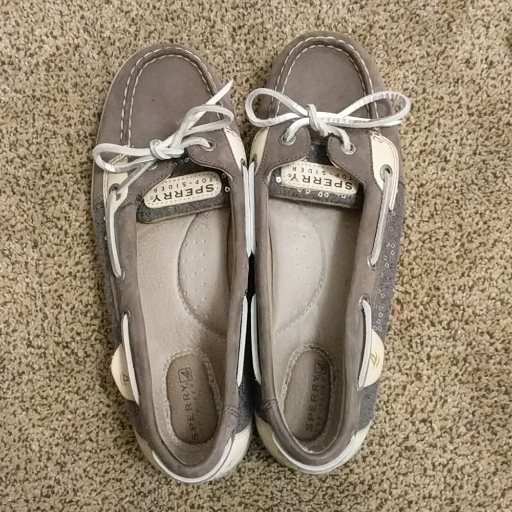 Sperry Sequin Boat Shoes Size 8 1/2